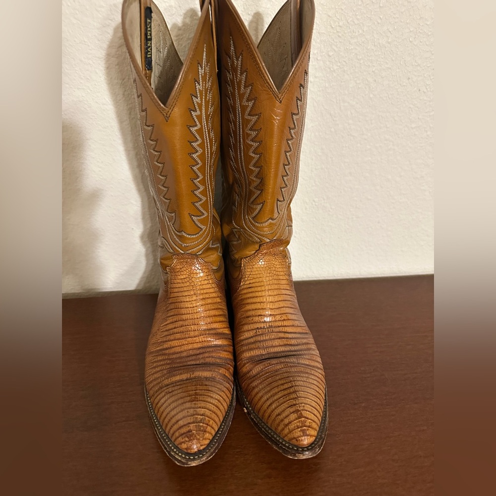 Dan Post Men’s 8.5 Teju Lizard Leather Western Cowboy Boots – Classic Style 6836